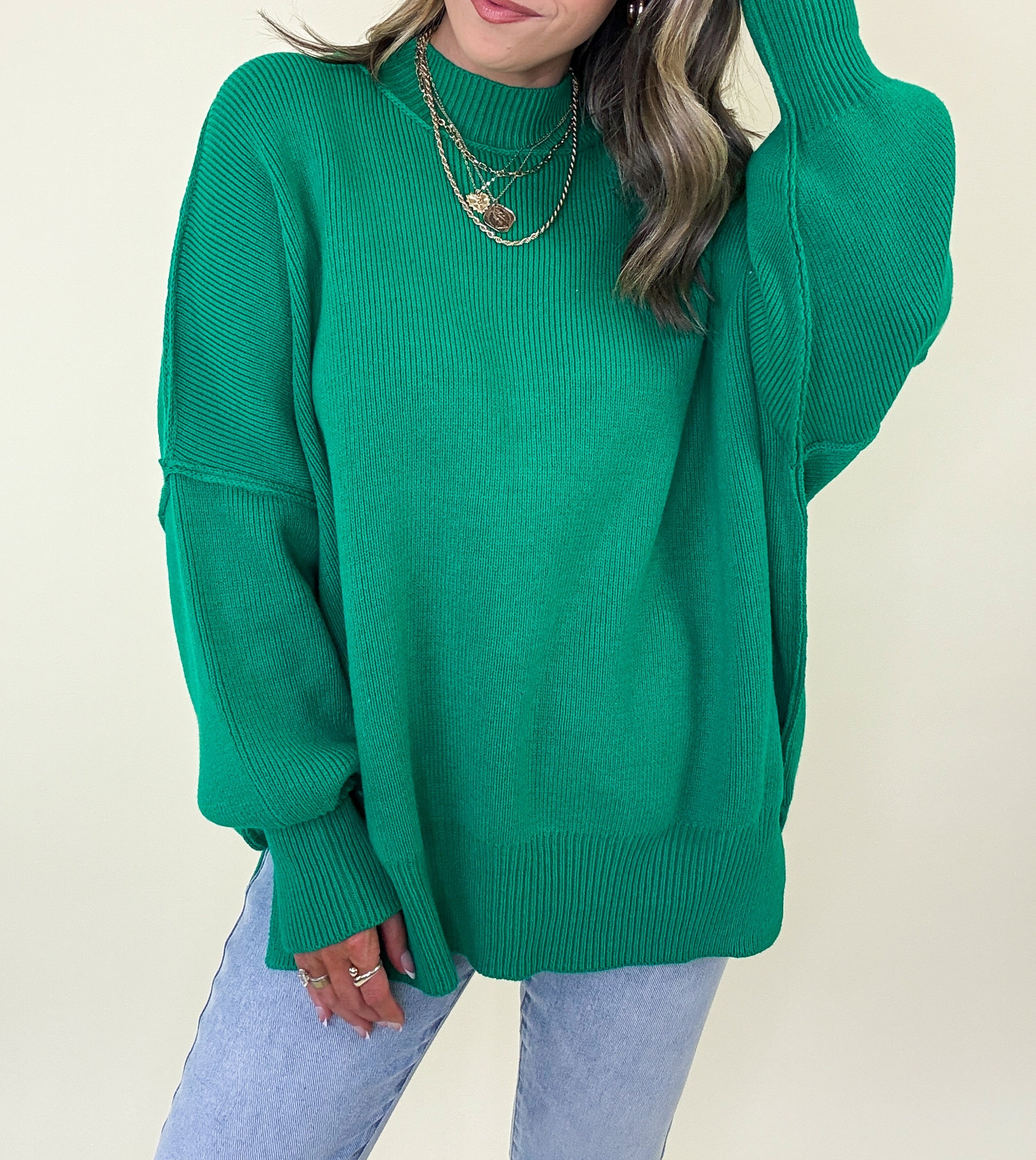 Simple Street Side Slit Oversized Sweater - BACK IN STOCK