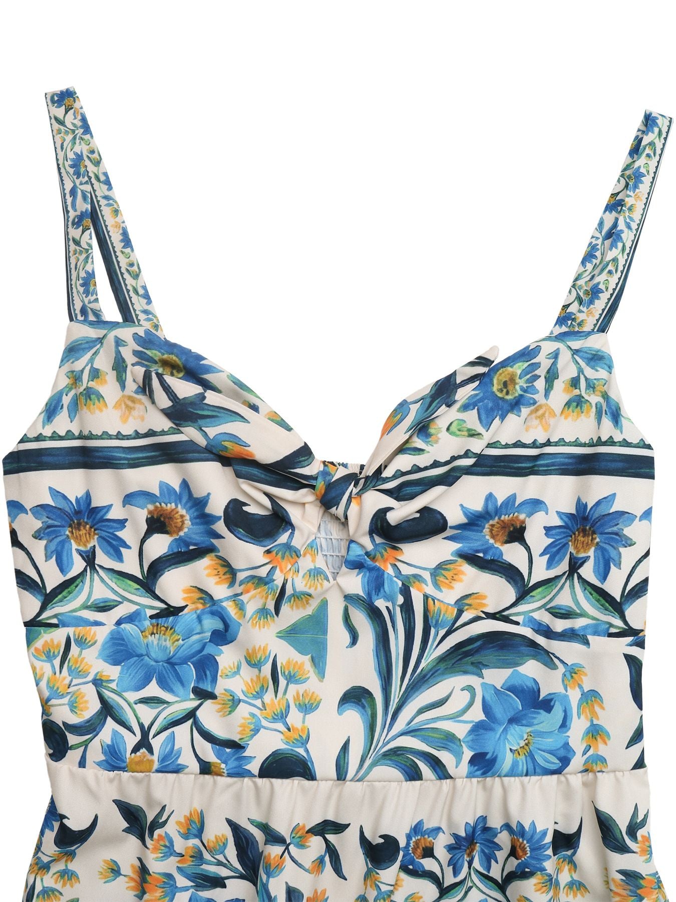 Floral Print Sweetheart Neck Maxi Dress