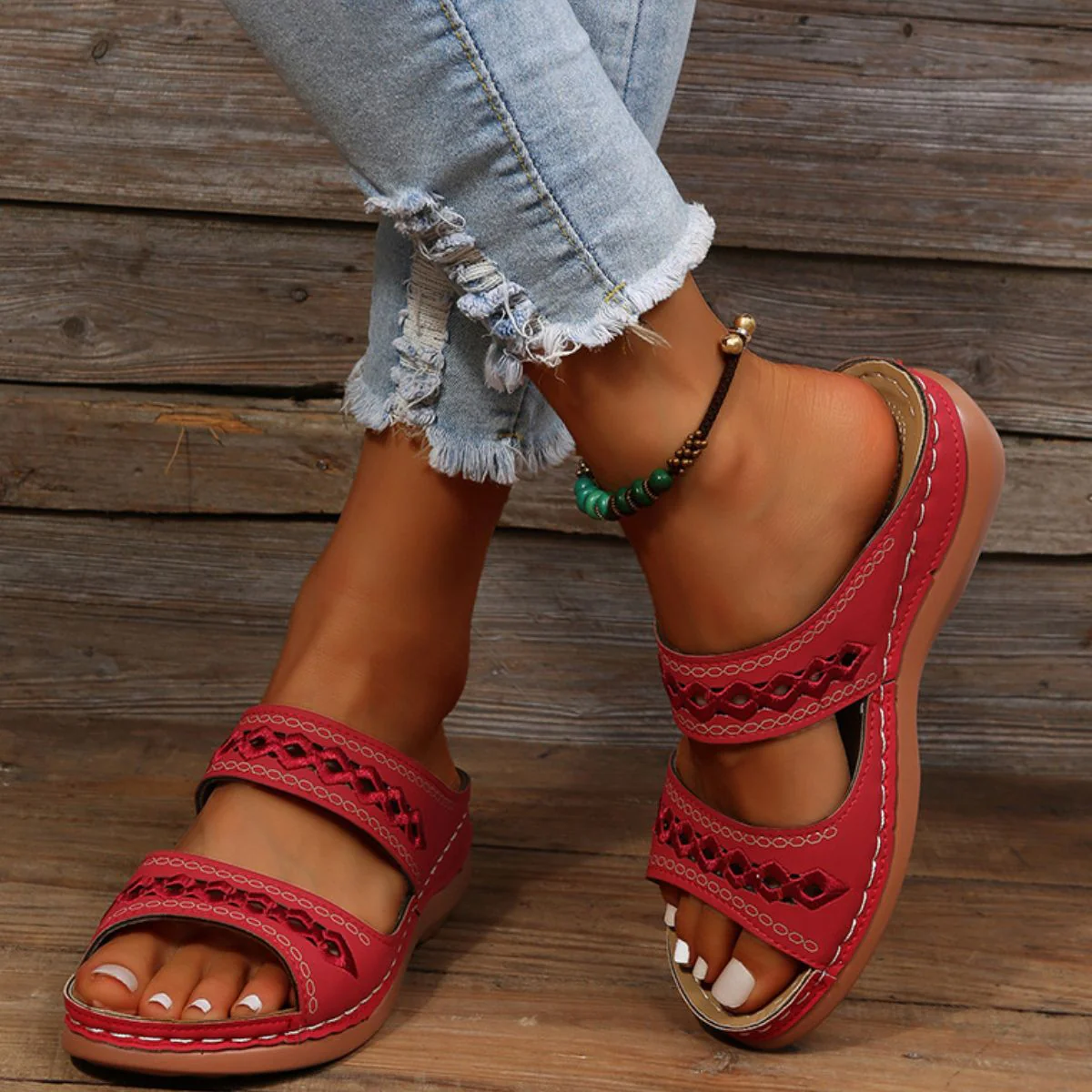 Open Toe Flats Sandals (multiple color options)