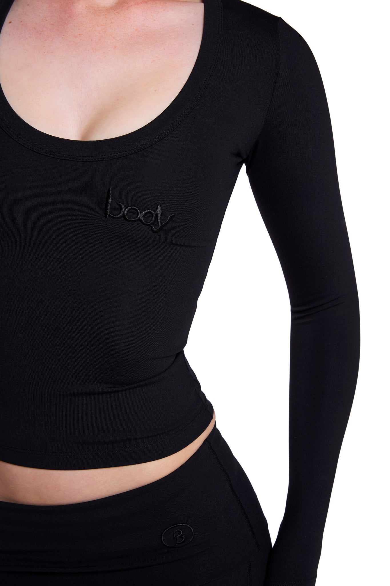 YOGA LONG SLEEVE FULL LENGTH TOP (MIDNIGHT BLACK)