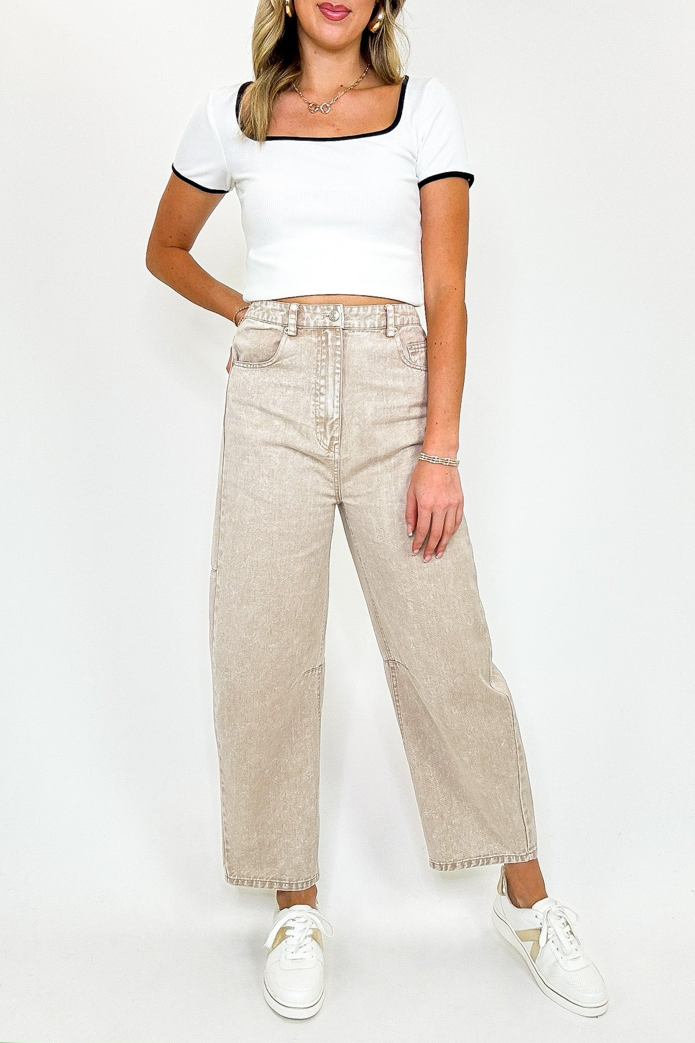 Studio Knit High Waist Solid Pants