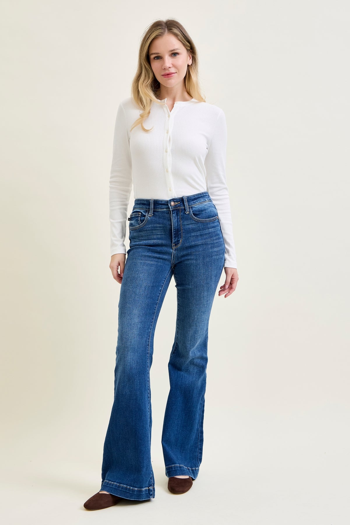 Penny Wide Hem Flare Jeans
