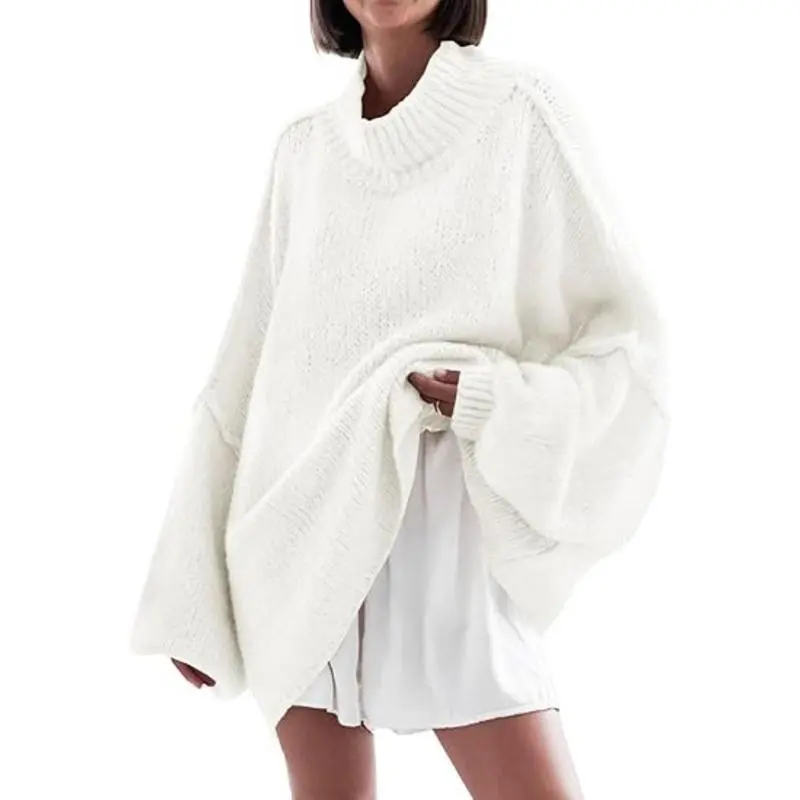 Women's loose-fitting ribbed knit dress