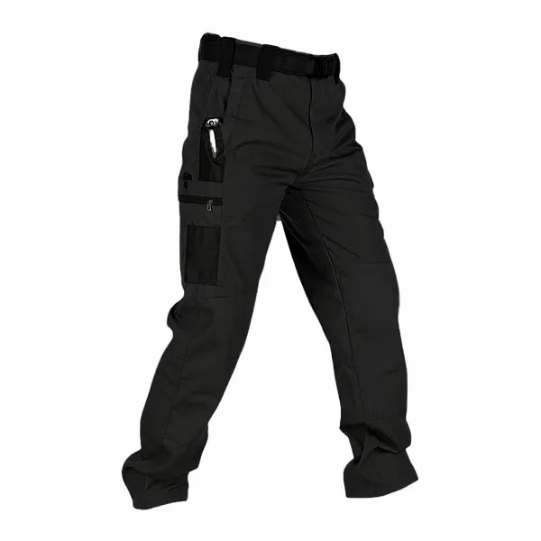 🔥Men's Solid Color Tactical Work Pants with Multiple Pockets and Zipper Closures