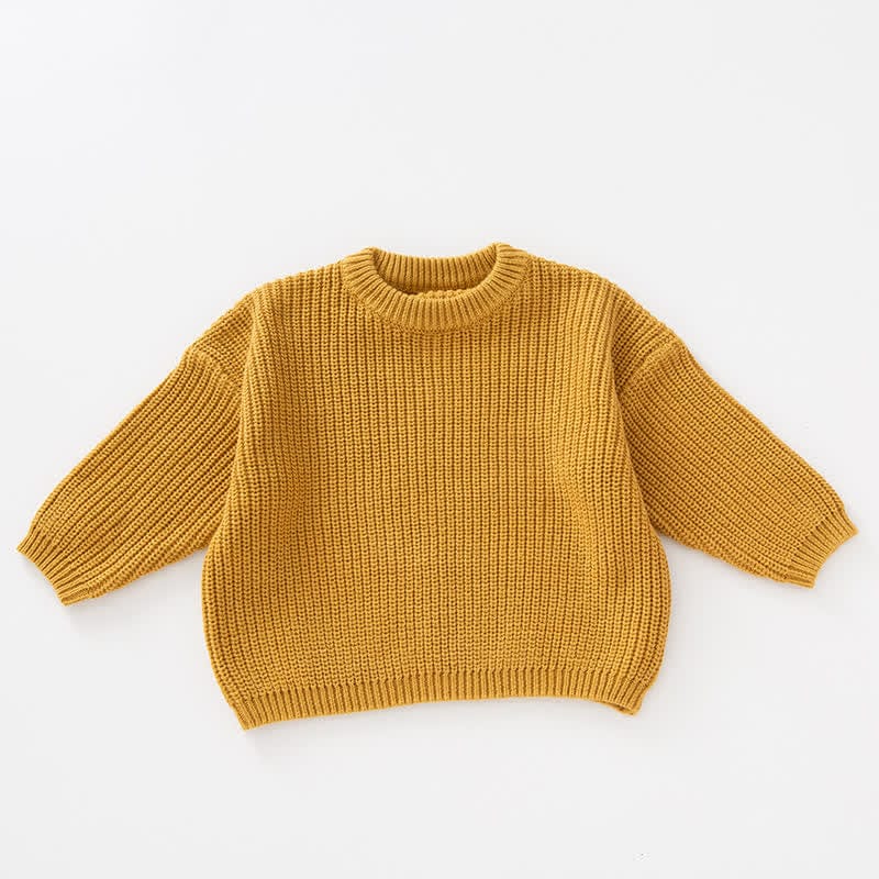 Baby Knitted Solid Color Casual Sweater