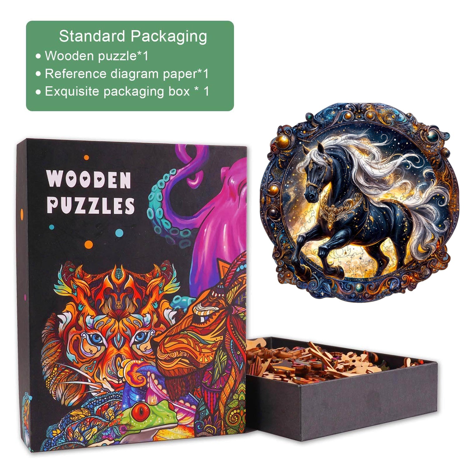 Elegant Horse Wooden Jigsaw Puzzle