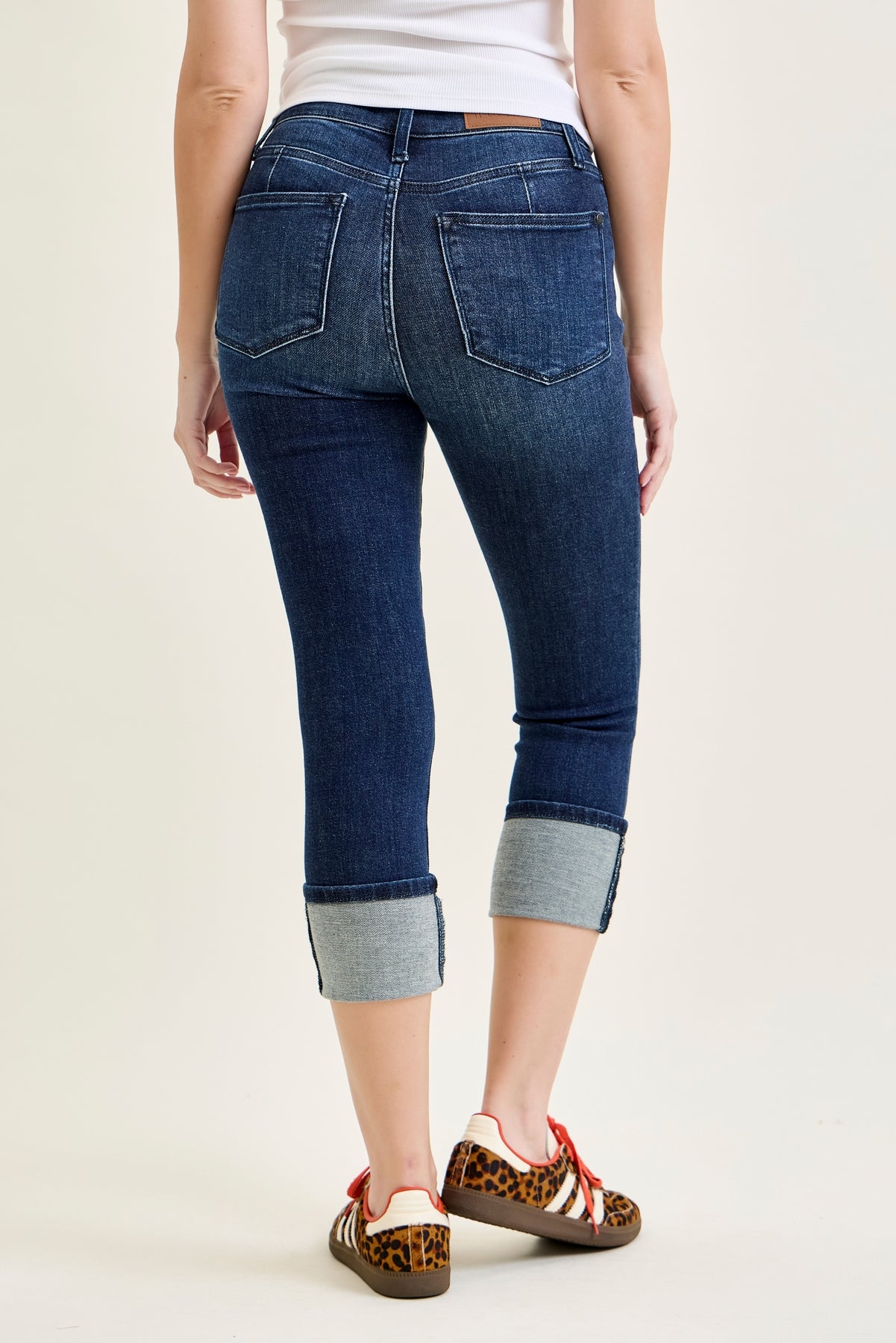 Haley High Rise Double Waist Band Capri