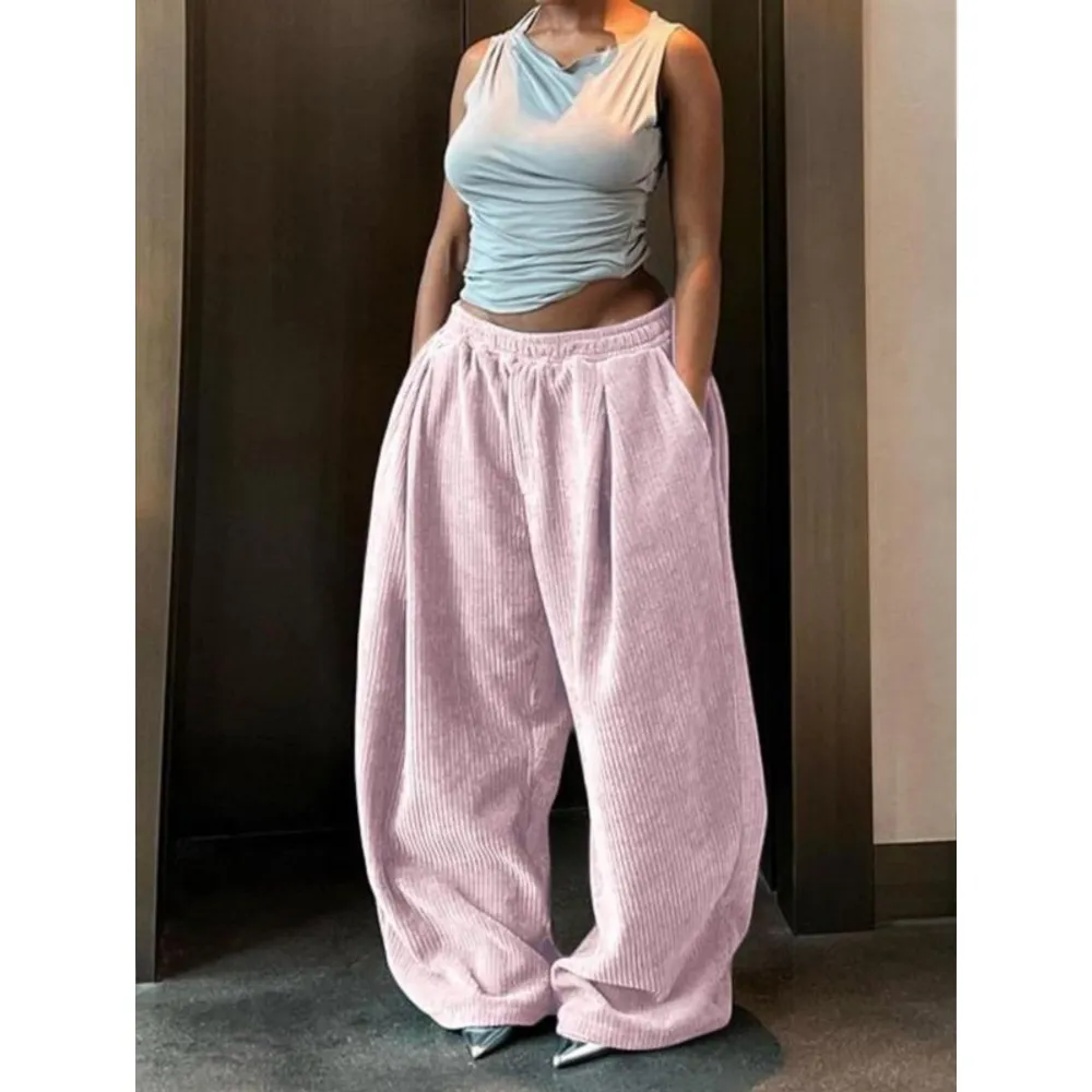 Women's Plain High Waist Straight Leg Sweatpants
