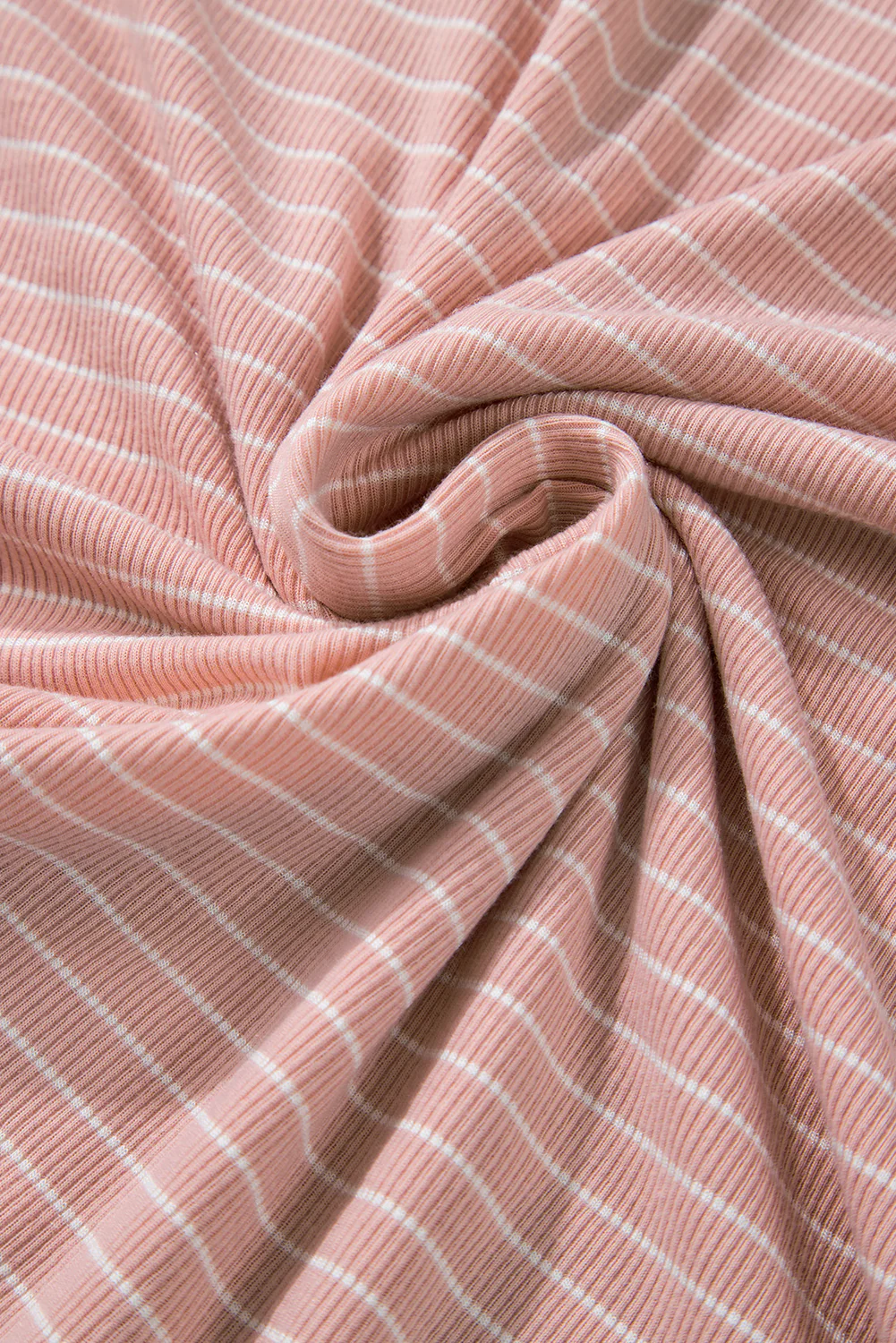 Stripe Cowl Neck Side Slits Loose Fit Long Sleeve Top