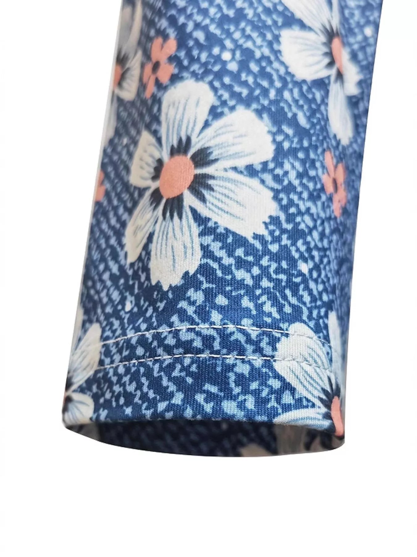 Floral Print V-Neck Long Sleeve Midi Dress