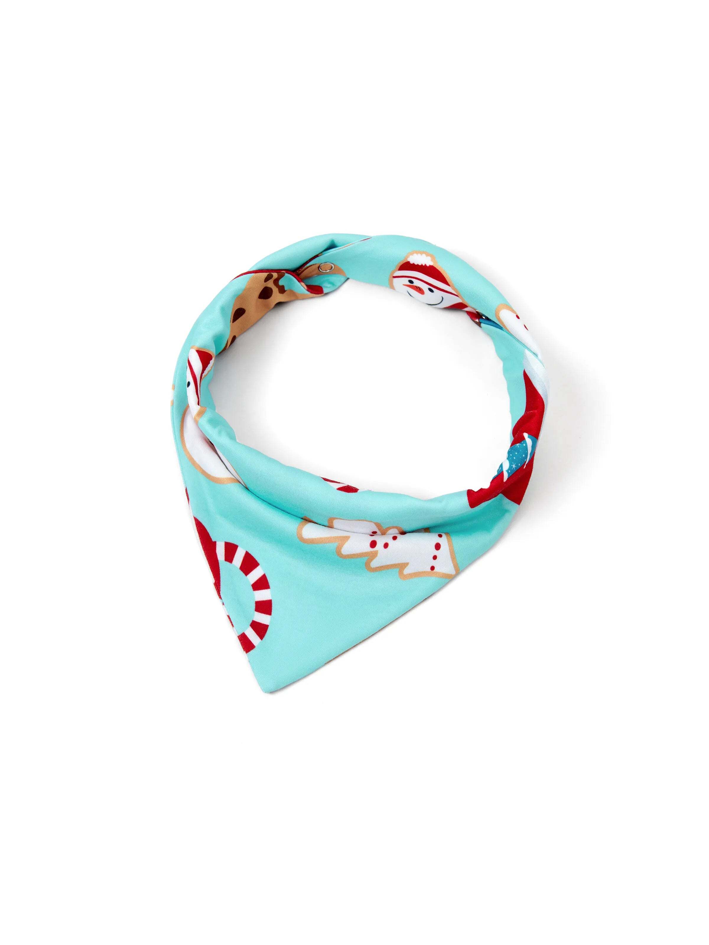 Christmas Matching Family Pajamas Set Gingerbread Print Blue and Red PJS with Christmas Socks Light Blue