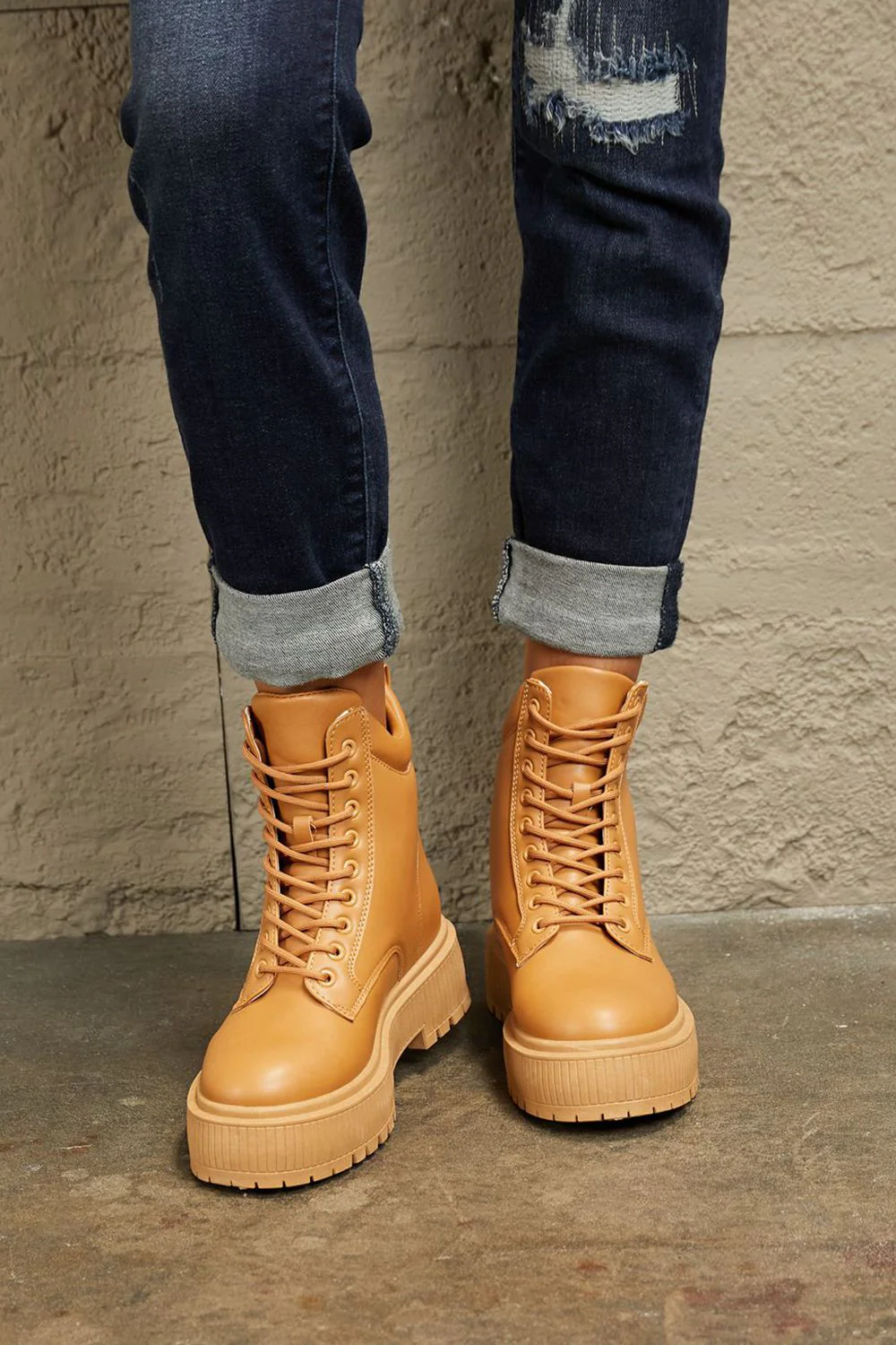 Woodland Wanderer Platform Combat Boots