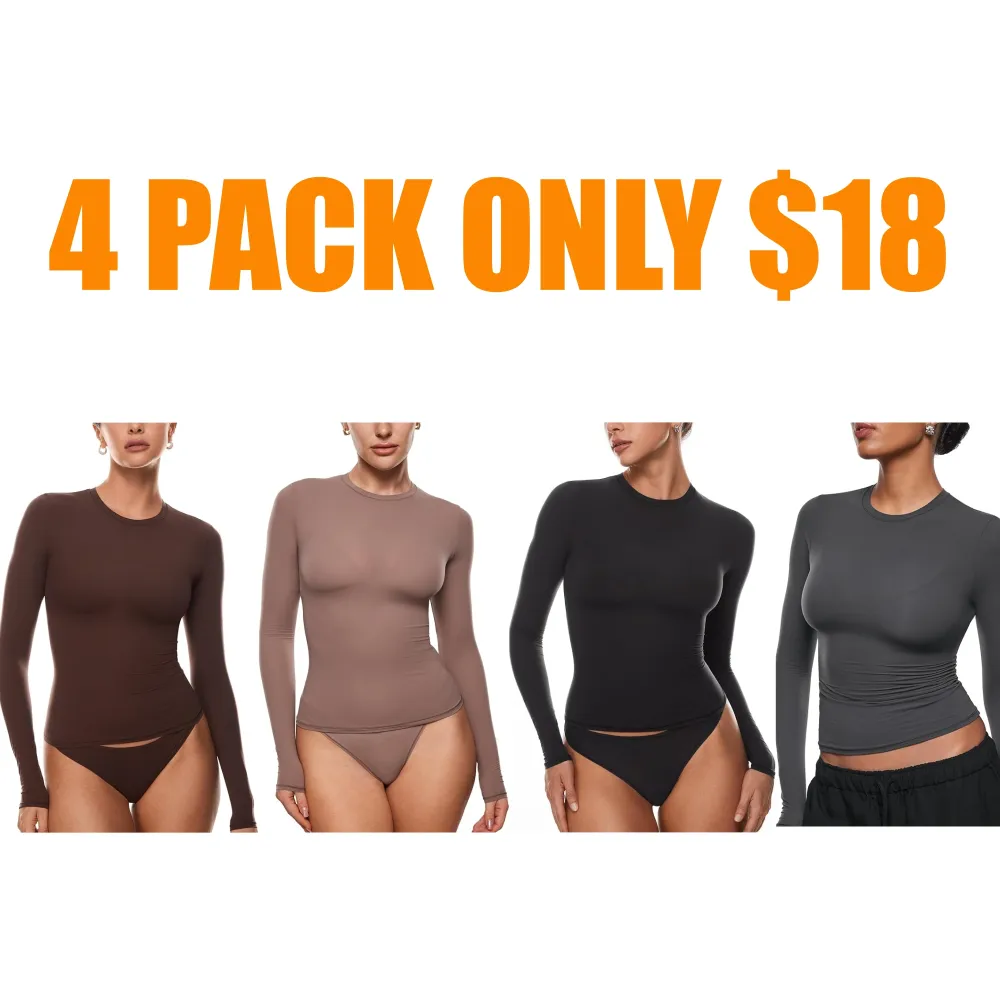 Inbarely Soft Single-Layer Basic Long Sleeve Shirts