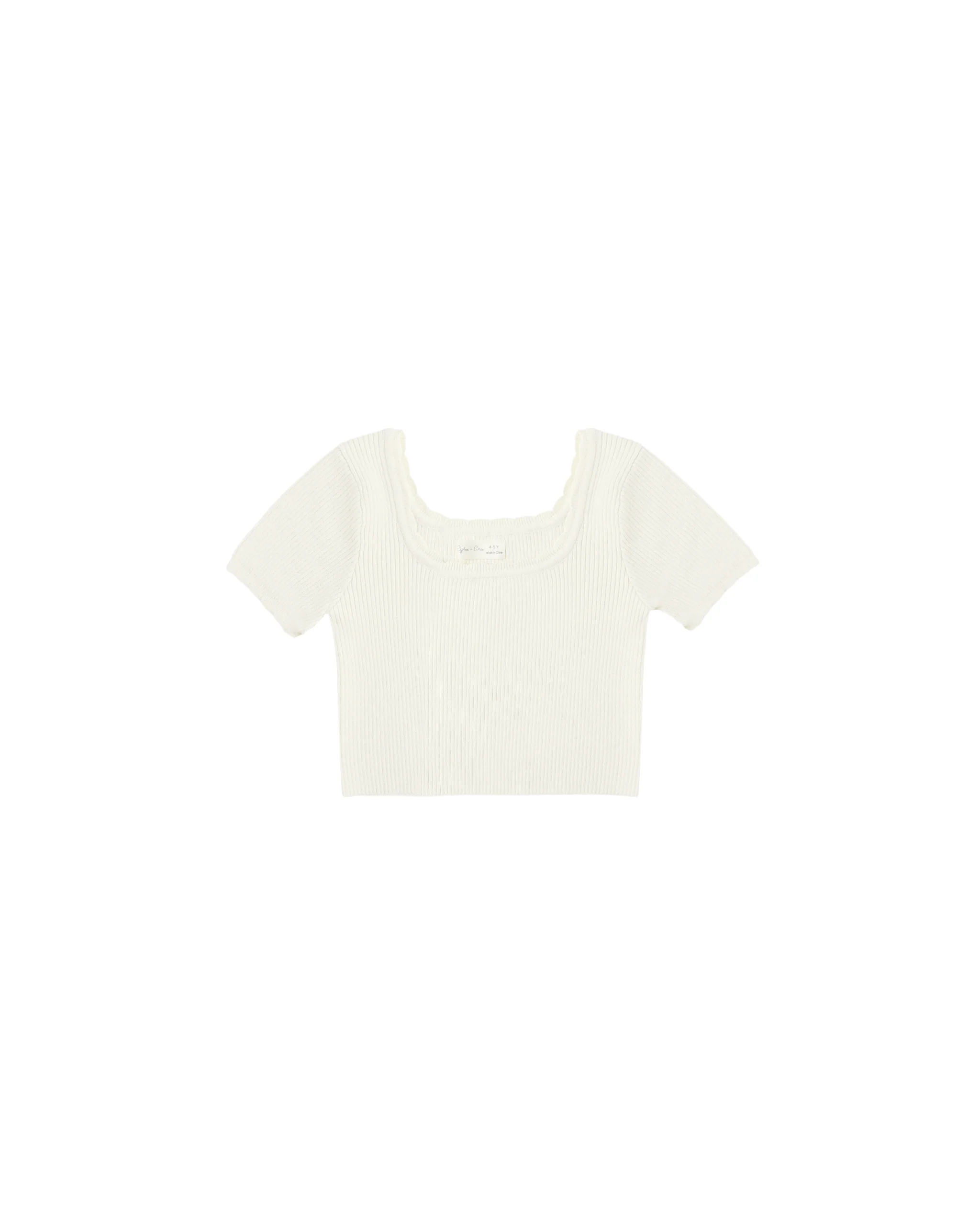 Teen Scallop Tee | Natural