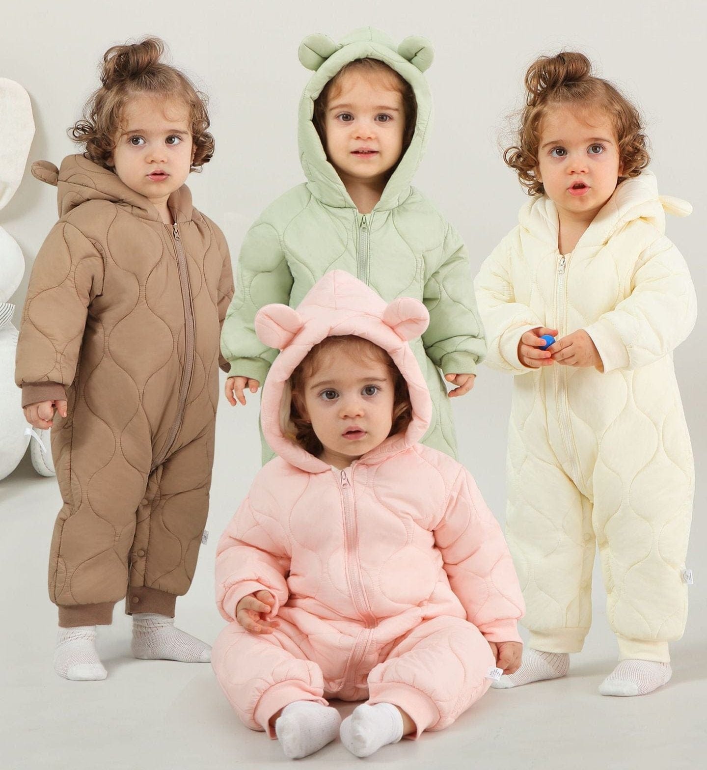 Winter Hooded Baby Romper