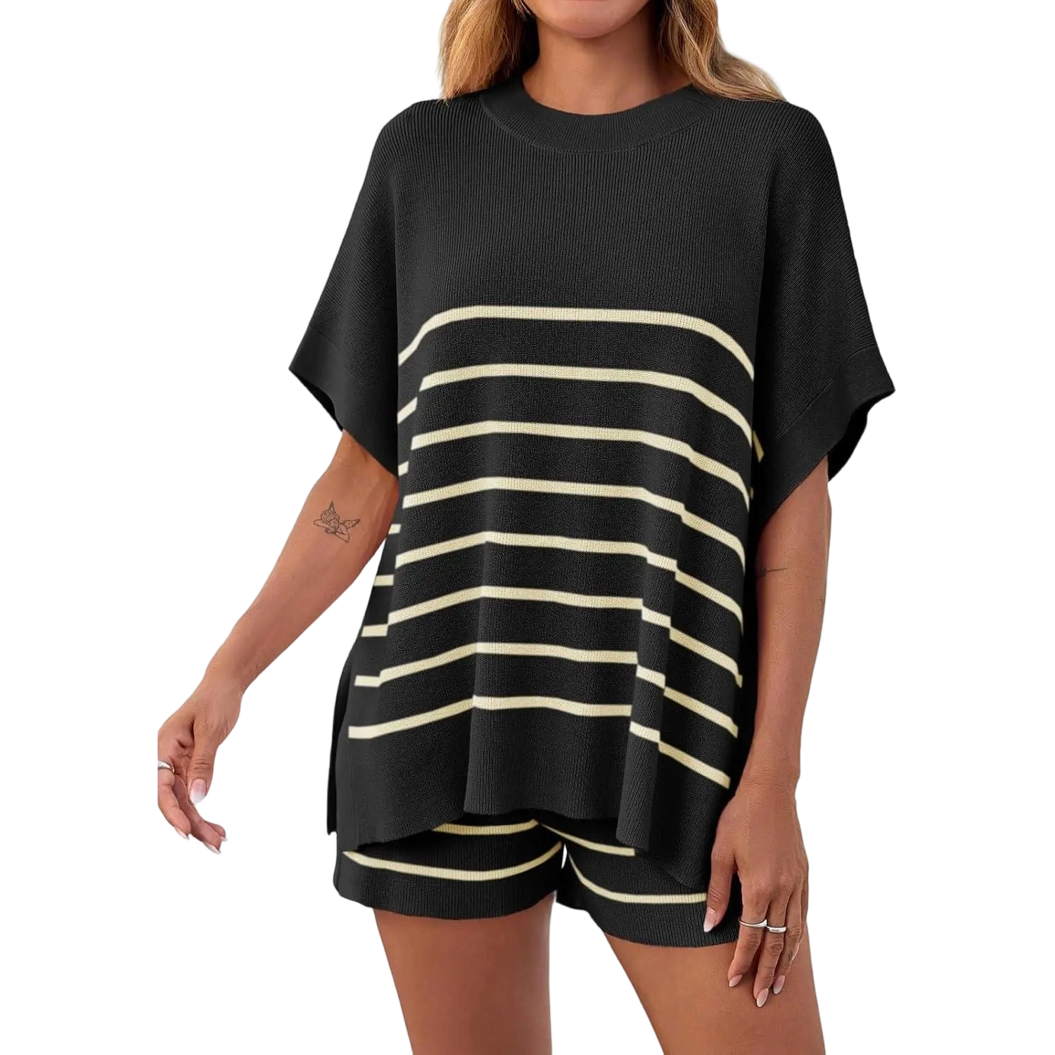 Women's Oversized Stripe Lounge Set