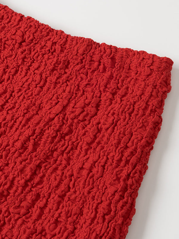 Bandeau Herringbone Top Mini Skirt Set