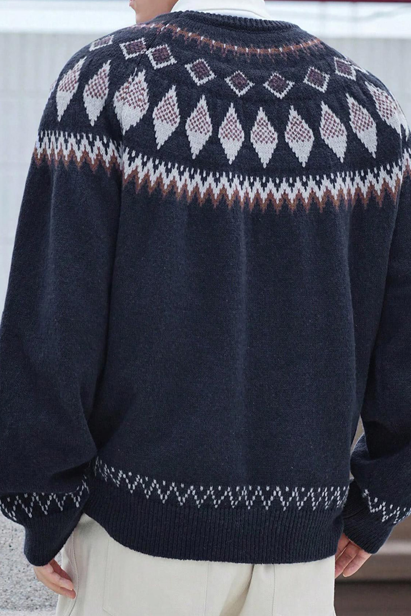 Men's Navy Lanfair Island Crew Neck Sweater