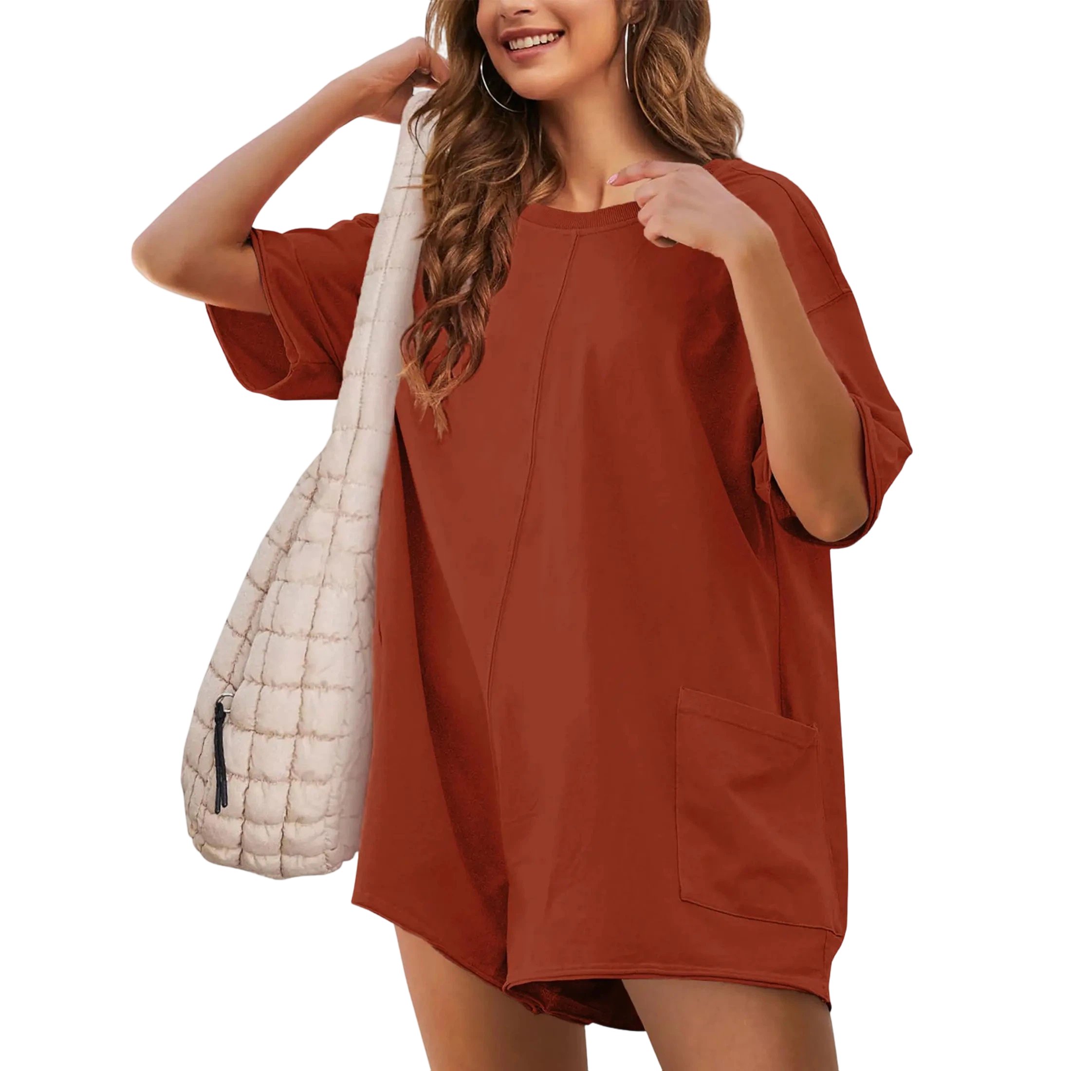 🔥Women's Oversized Casual Athletic Tee Romper