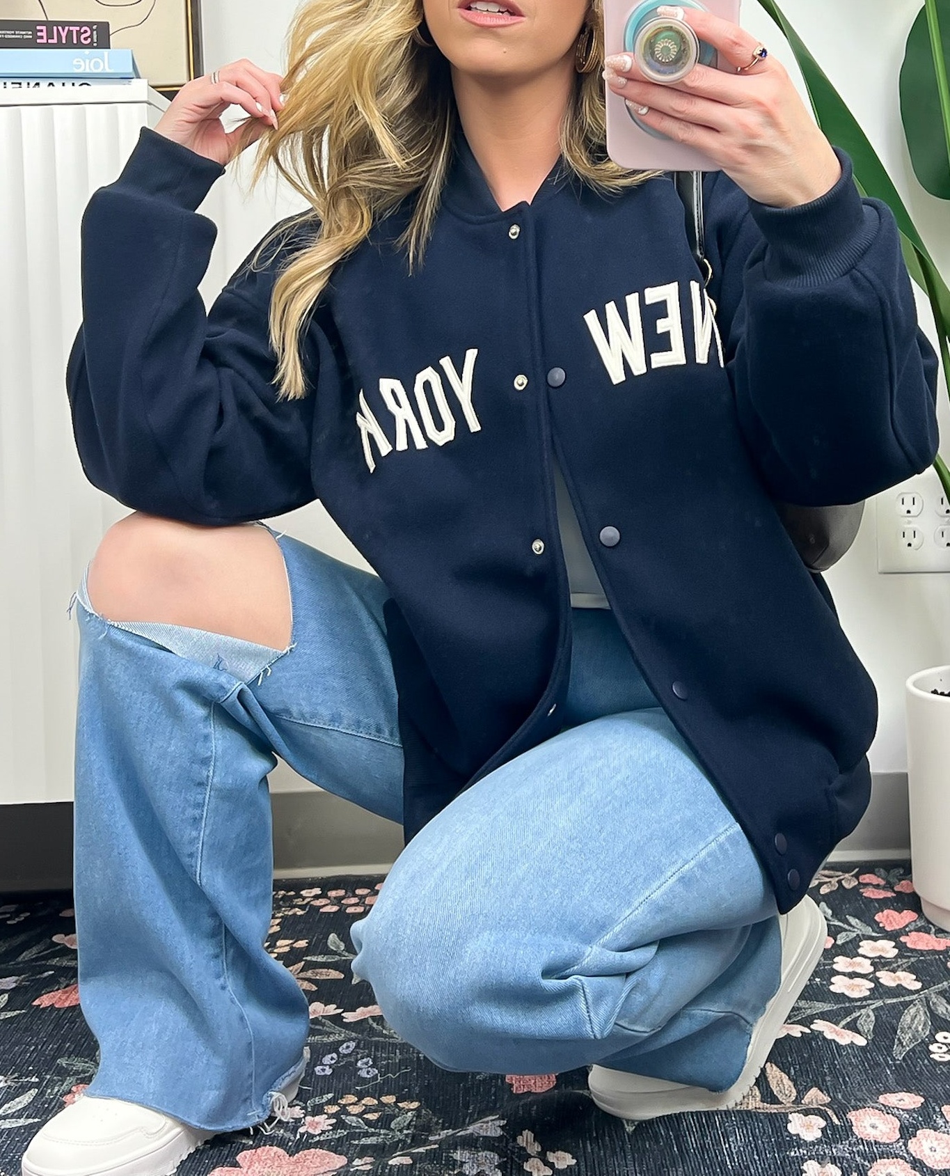 New York Button Up Varsity Jacket