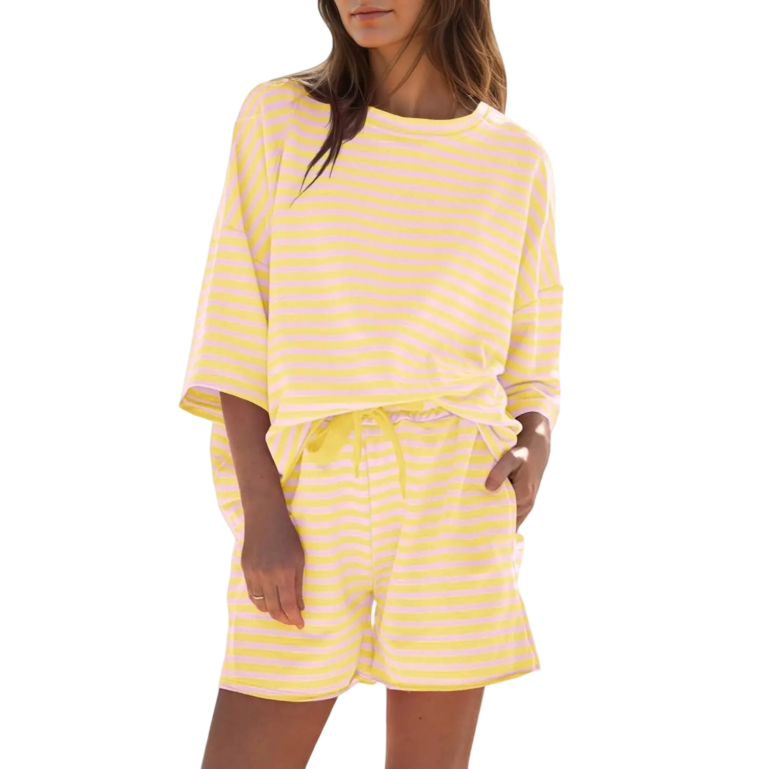 ✨✨✨Women's 3/4 Sleeve Stripe Lounge Set