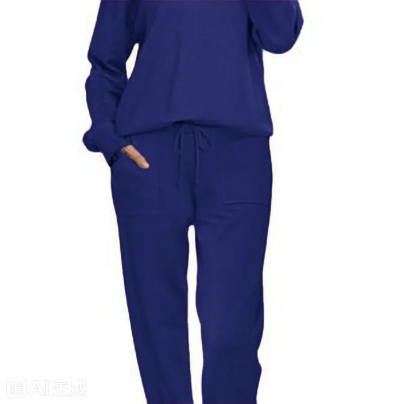 Women’s Knit Loungewear Set – Long Sleeve Top & Jogger Pants