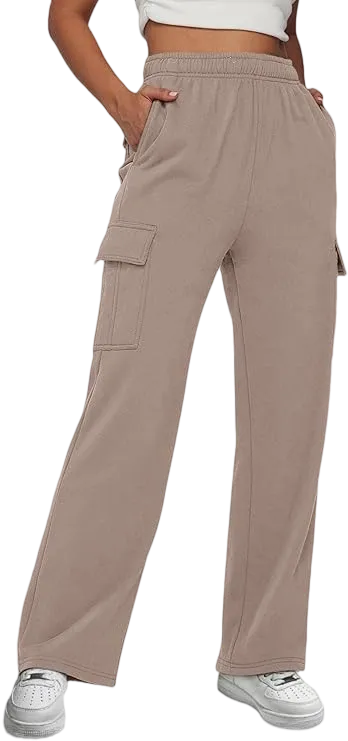 Womens High Waist Cargo Sweatpants Baggy