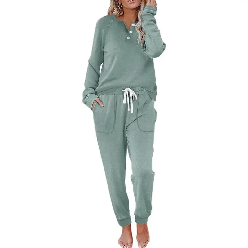 Two Piece Outfits for Women Lounge Sets Button Down Sweatshirt