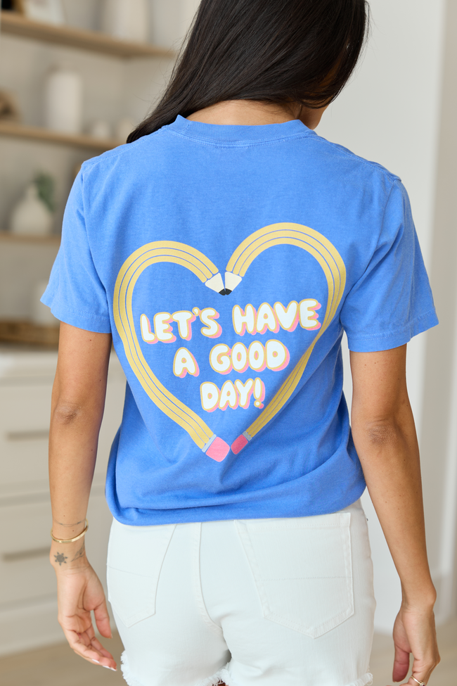 Pencil Heart Blue Graphic Tee