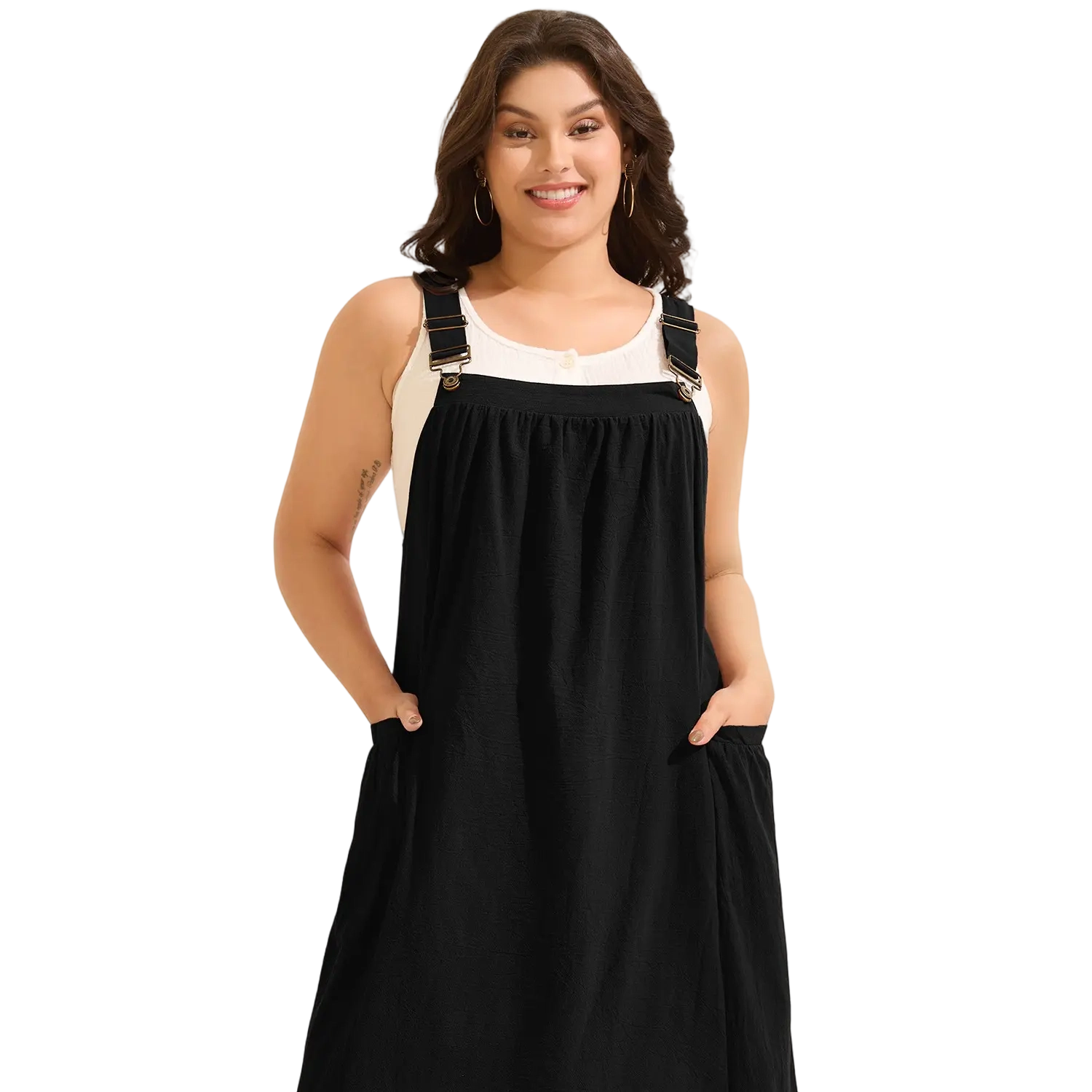 5-Pack Women’s Cotton Midi Dresses – Square Neck Sleeveless with Pockets, Breathable Summer Casual