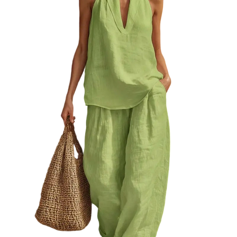 Women's Boho Linen Two-Piece Set
