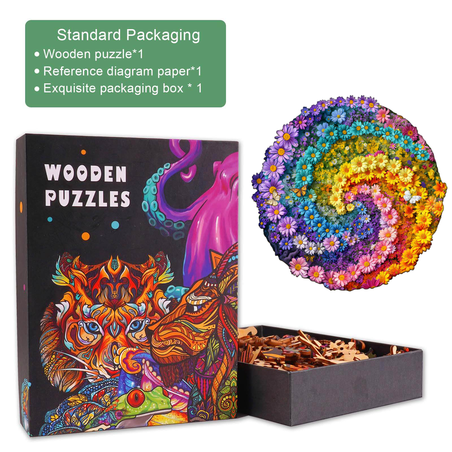 Sea of Flowers Wooden Jigsaw Puzzle