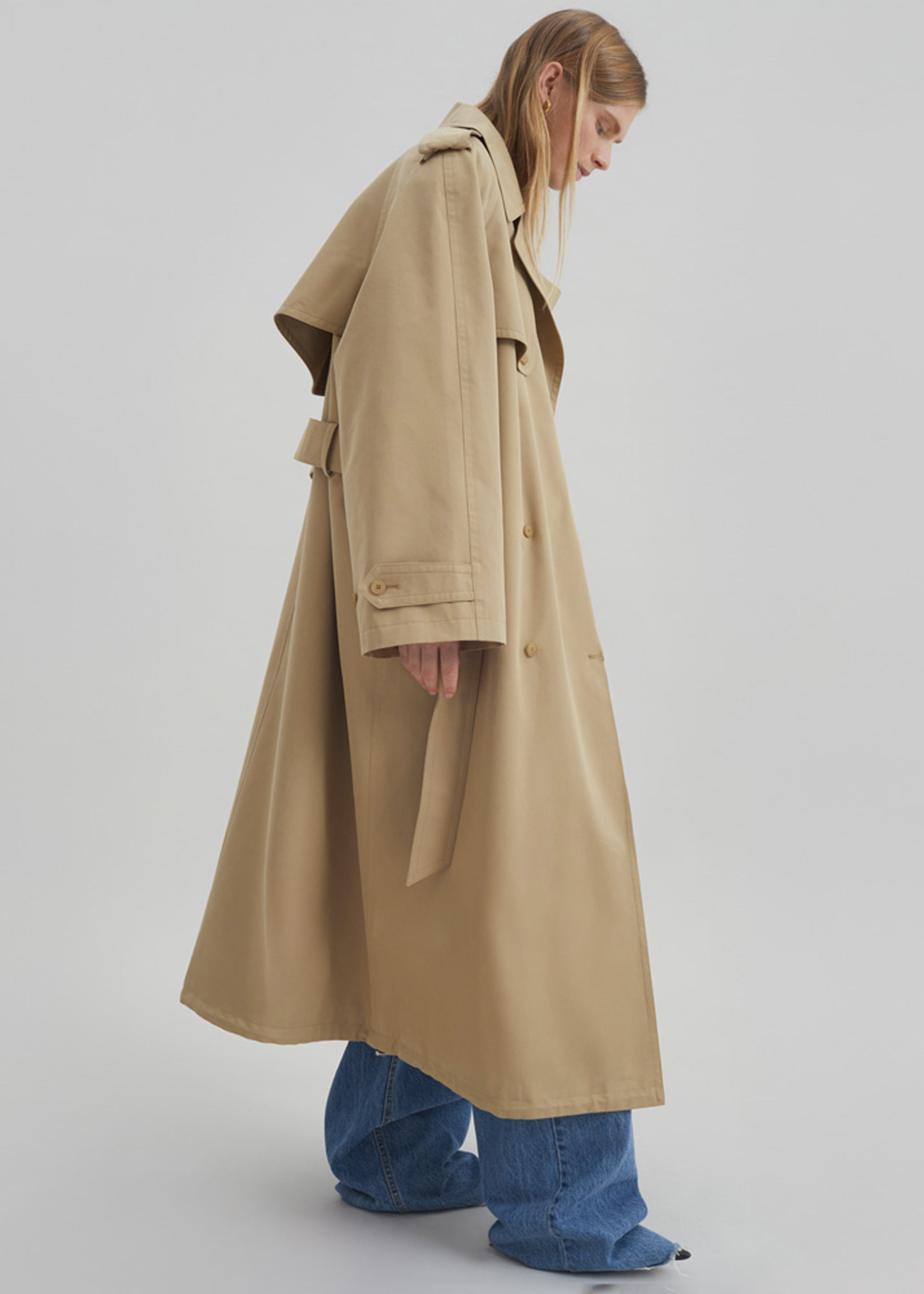 Riva Cotton Trench Coat - Camel