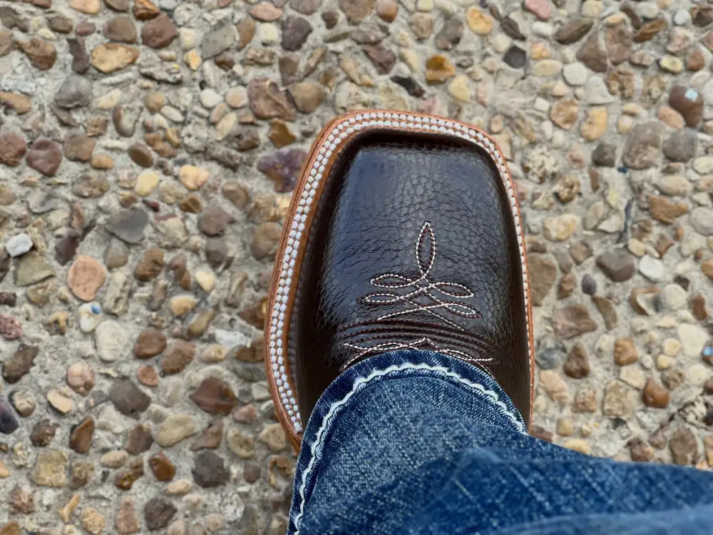 Men’s Brown Buffalo Leather Boots With Tan Shaft