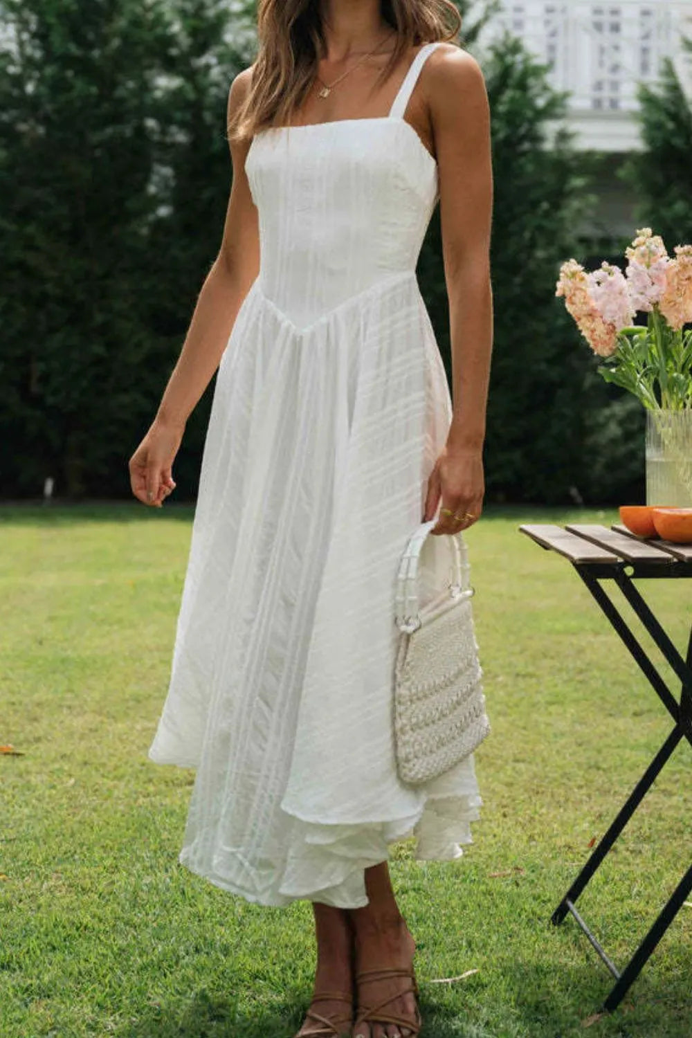 Square Neck Midi Cami Dress