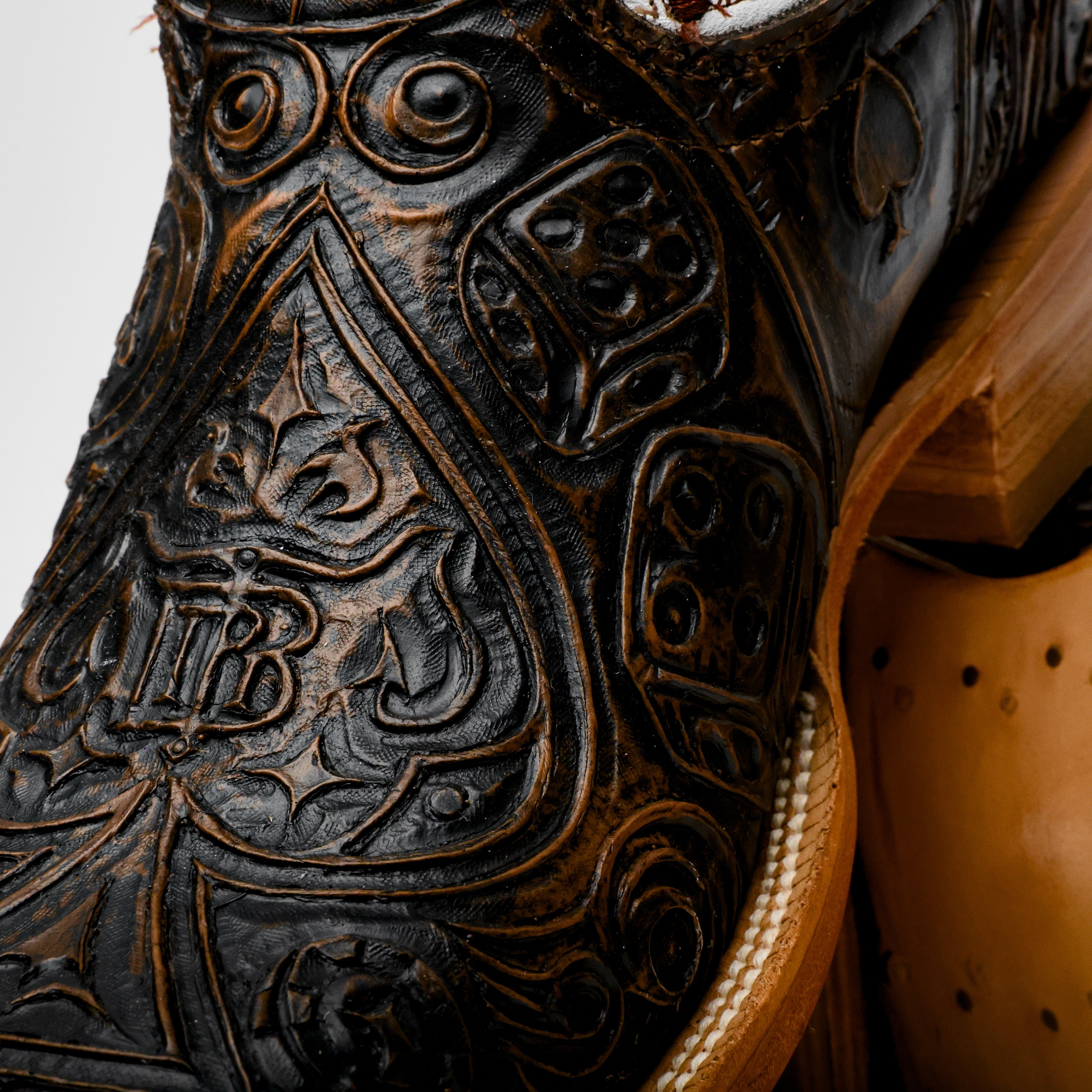 “Ace Of Spades” Bronze Boots - Square Toe