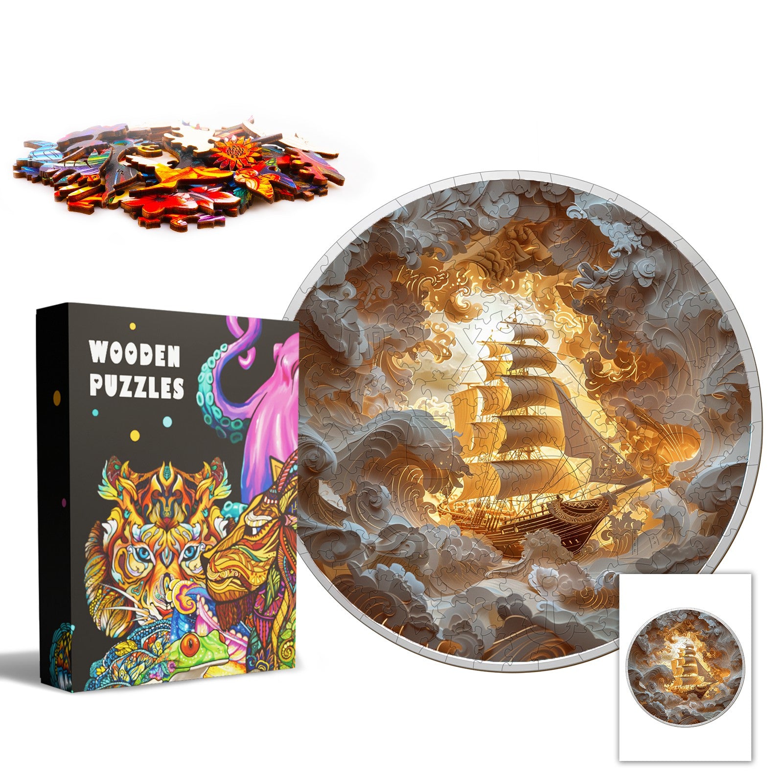 3D Sailing-2 Wooden Jigsaw Puzzle