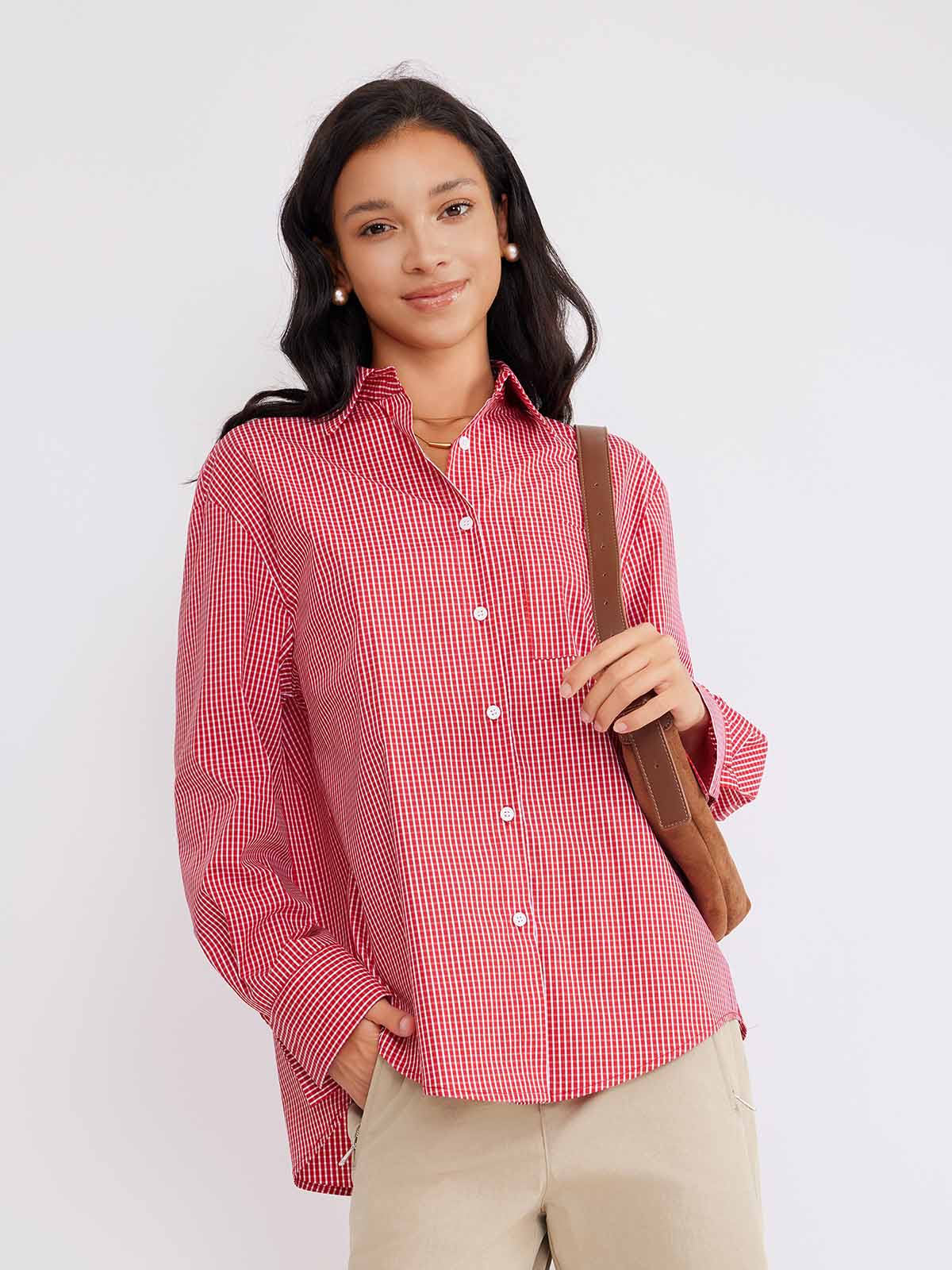 ASOBIO Plaid Relaxed Shirt