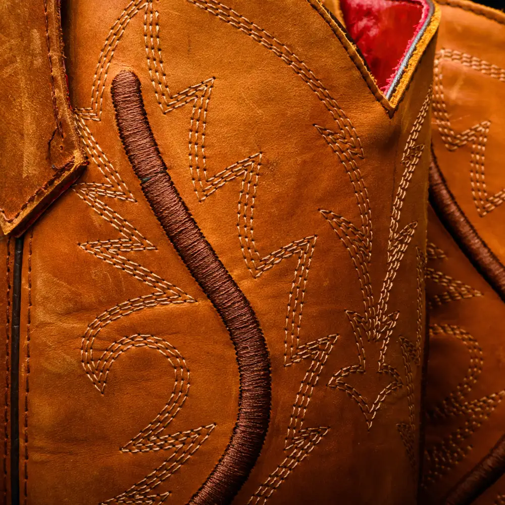 Honey Caiman Neck Leather Boots With 3D Lightweight Sole - Composite Toe