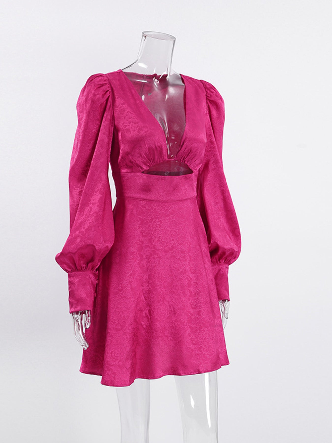 Cutout Lantern Sleeve Mini Dress