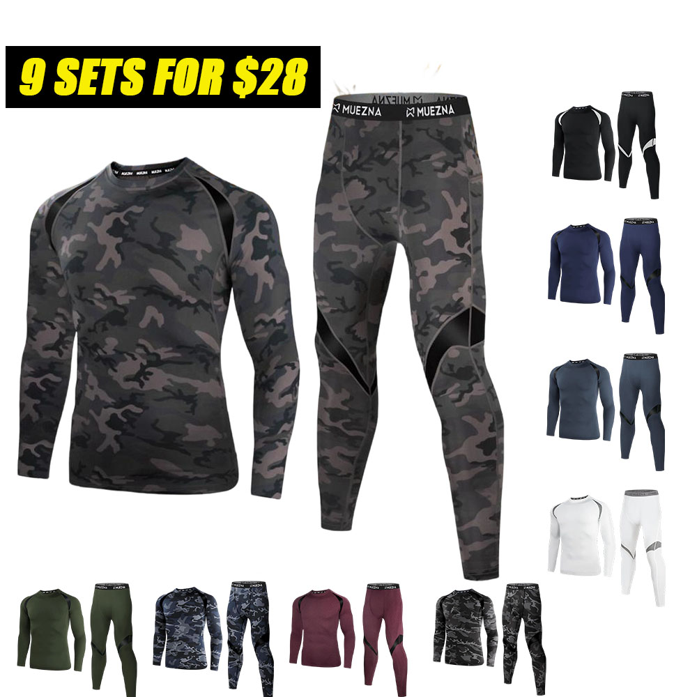 Men's Warmth-Preserving Jacket and Underwear Set - Underpants, Overalls, Long Pants - Base Layer Warmth-Resistant Fur Liner