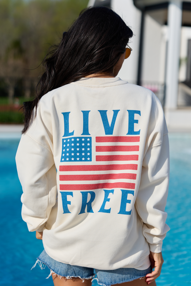 Live Free Cream Graphic Sweatshirt