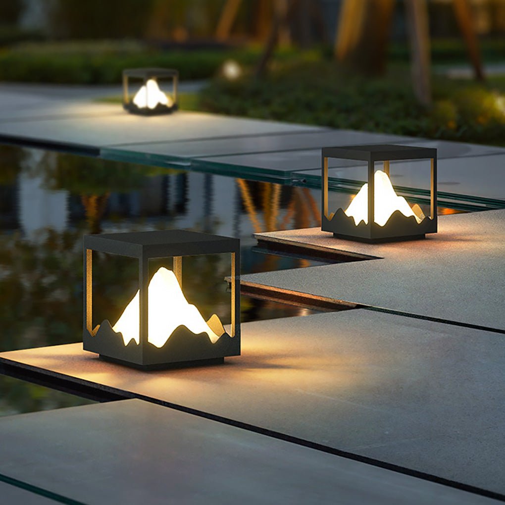Outdoor Solar Waterproof Mountain Landscape Decorative Lighting Column Light