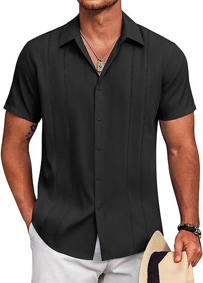 Men's Cuban Linen Guayabera Shirt – Short Sleeve