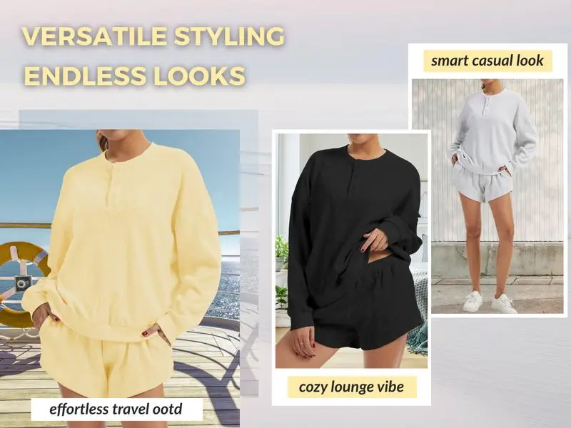 Women's Oversized Waffle Knit Lounge Set