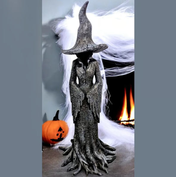 Hand-Painted Enchanting Witch Statue: The Guardian of Your Home