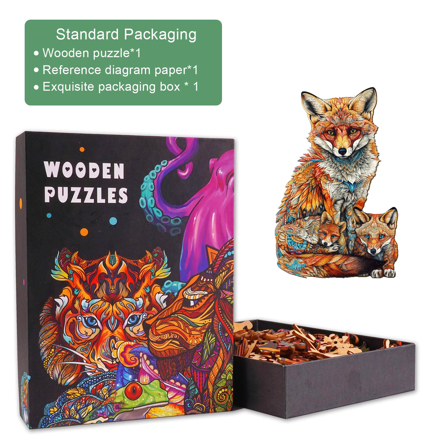 Fox Family Wooden Jigsaw Puzzle