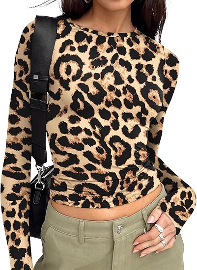 【Limited time deal】Women's Undershirt Long Sleeve SlimRound Neck Slim Fit Streetwear Basic Minimalist Womenswear Top