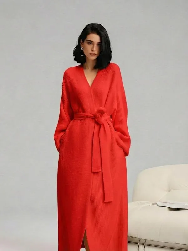 Women's Double-Sided Fleece Robe|Thickened Long Plush Loungewear