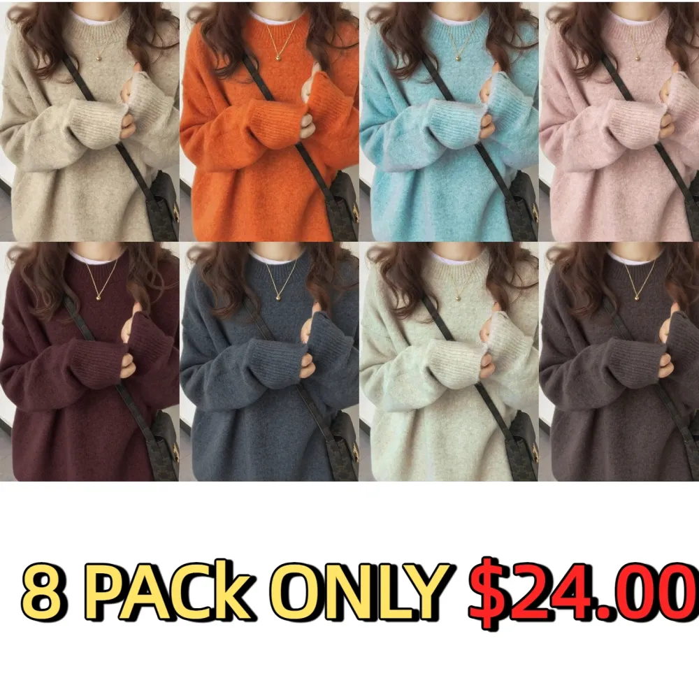 ✨Women's Solid Drop Shoulder Long Sleeve Basic Sweater🔥